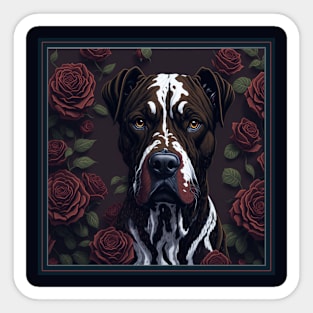 Dogo Canario red roses 2 Sticker